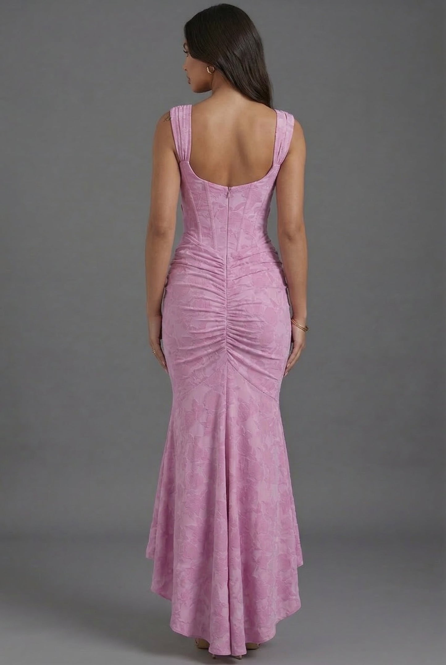 Olivia | Corset Bodice Ruched Waist Elegant Maxi Wedding Guest Dress