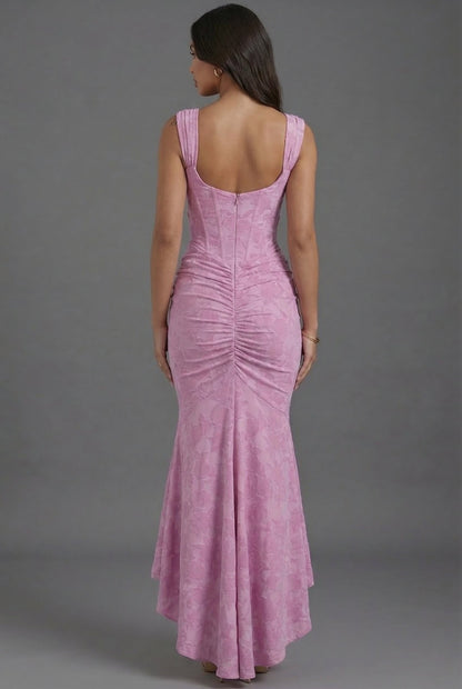 Olivia | Corset Bodice Ruched Waist Elegant Maxi Wedding Guest Dress