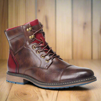 Rowland | Men's Classic Lace Up Zip Cap Toe Ankle Boot