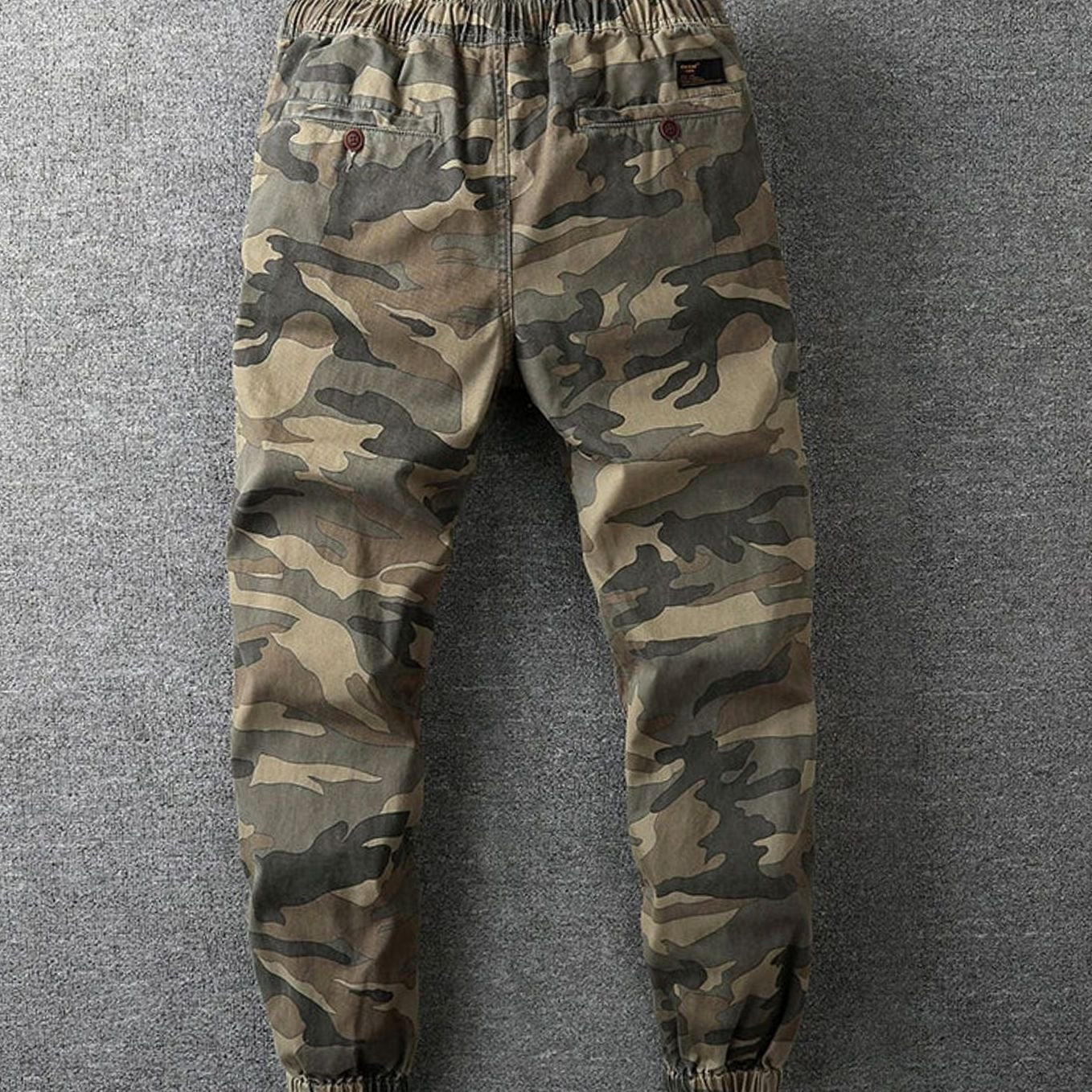 Barnaby | Men's Camo Elastic-Waist Drawstring Jogger Pants
