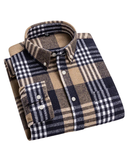 Dashiell | Men's Checked Flannel Button Down Relaxed Fit Shirt