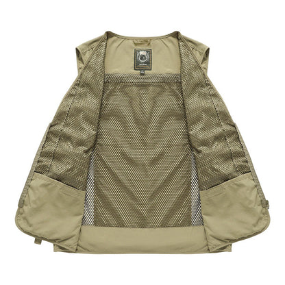 Baxter | Men's Multi-Pocket Outdoor Fishing Mesh Zip-Up Gilet