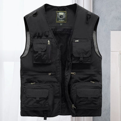 Baxter | Men's Multi-Pocket Outdoor Fishing Mesh Zip-Up Gilet