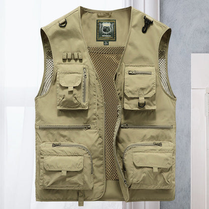 Baxter | Men's Multi-Pocket Outdoor Fishing Mesh Zip-Up Gilet