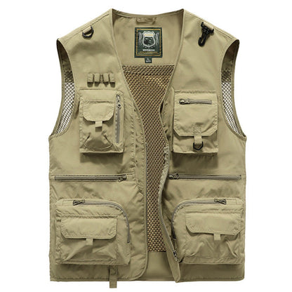 Baxter | Men's Multi-Pocket Outdoor Fishing Mesh Zip-Up Gilet