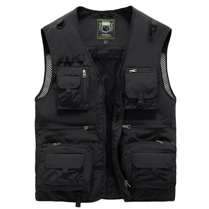 Baxter | Men's Multi-Pocket Outdoor Fishing Mesh Zip-Up Gilet