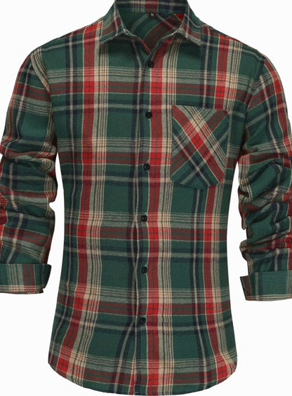 Flint | Men's Plaid Flannel Long-Sleeve Button-Up Shirt