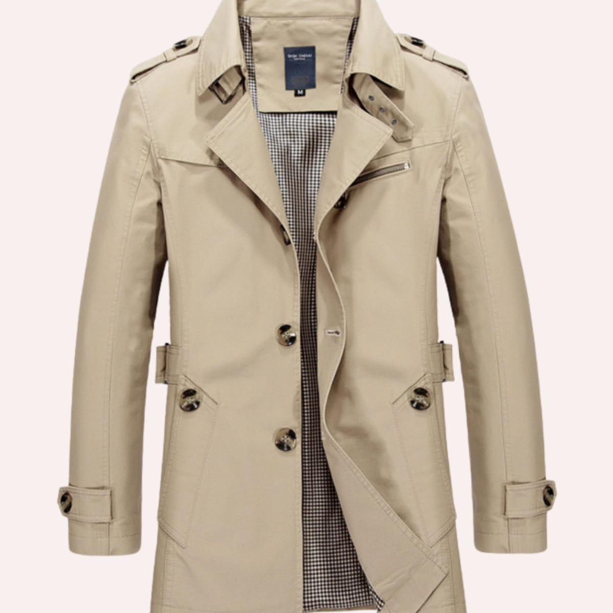 Ashton | Men's Slim Fit Double Breasted Epaulette Trench Coat