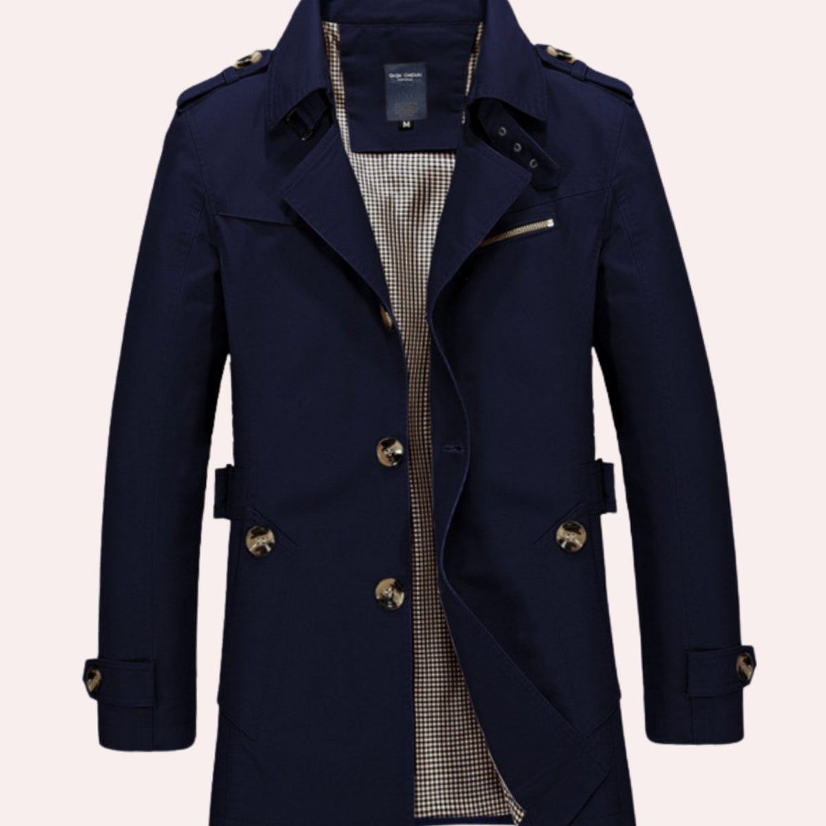 Ashton | Men's Slim Fit Double Breasted Epaulette Trench Coat