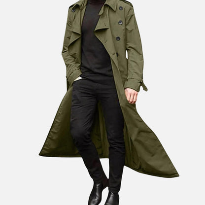Leopold | Men's Vintage Double-Breasted Long Trench Coat