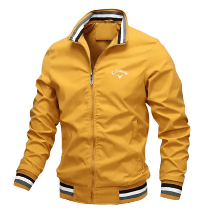 Matthew | Water Resistant Full Zip Stripe Trim Athletic Windbreaker Jacket