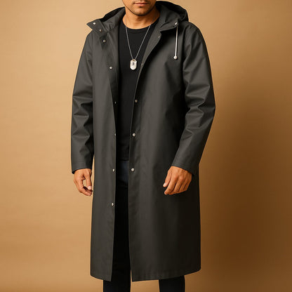 Desmond | Men's Waterproof Hooded Longline Rain Jacket