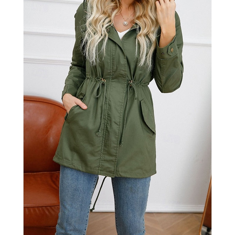 Maren | Women's Hooded Utility Drawstring Anorak Coat
