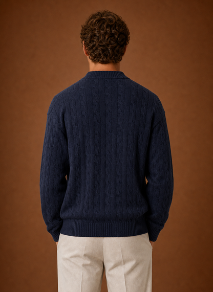 Ellsworth | Men's Cable Knit Button Front Cardigan Sweater