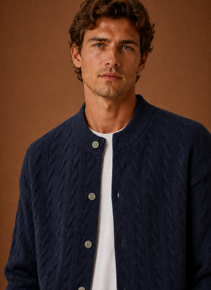 Ellsworth | Men's Cable Knit Button Front Cardigan Sweater