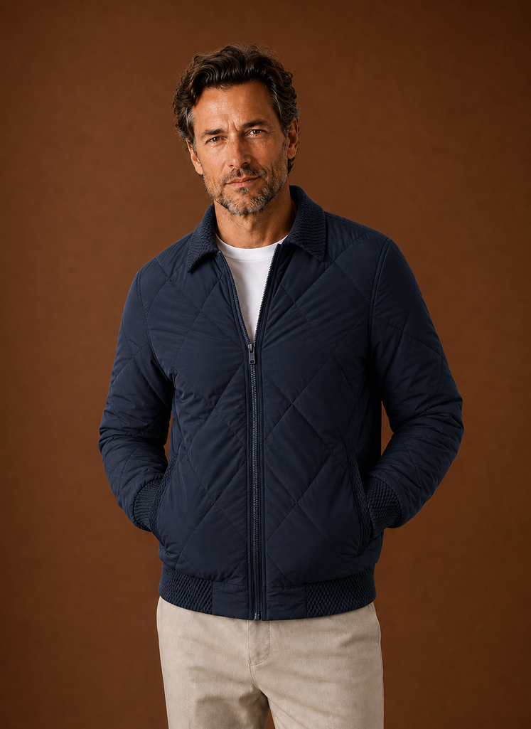 Tristan | Men's Quilted Bomber Zip-Up Casual Jacket
