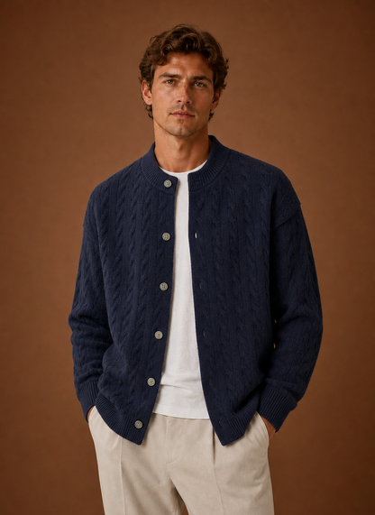 Ellsworth | Men's Cable Knit Button Front Cardigan Sweater
