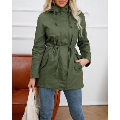 Maren | Women's Hooded Utility Drawstring Anorak Coat