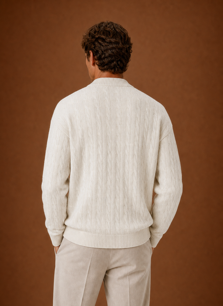 Ellsworth | Men's Cable Knit Button Front Cardigan Sweater