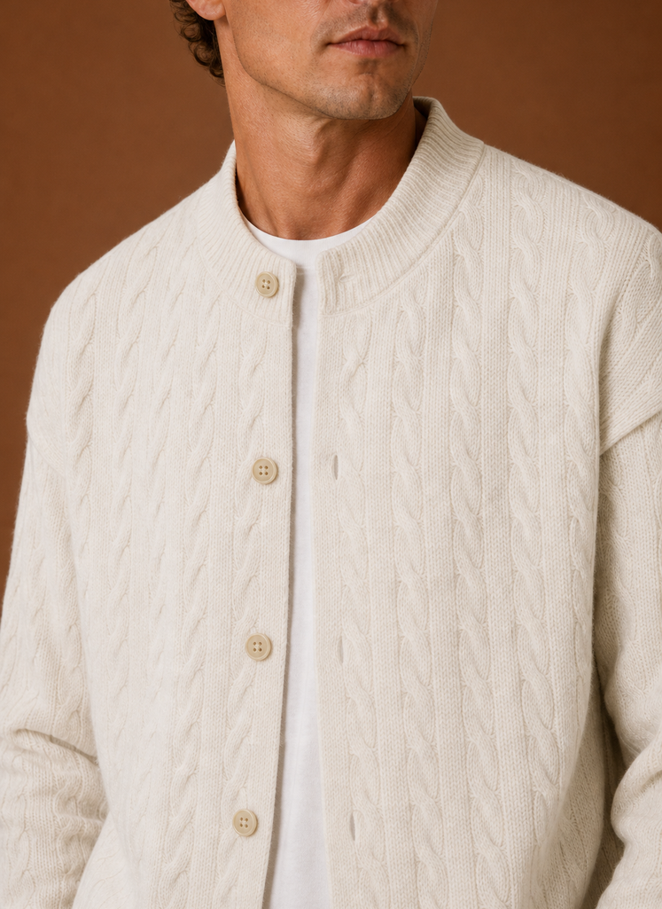 Ellsworth | Men's Cable Knit Button Front Cardigan Sweater