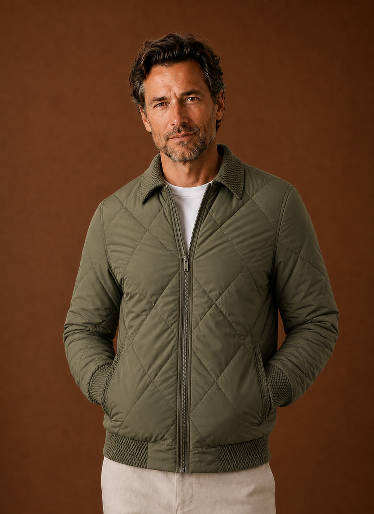 Tristan | Men's Quilted Bomber Zip-Up Casual Jacket