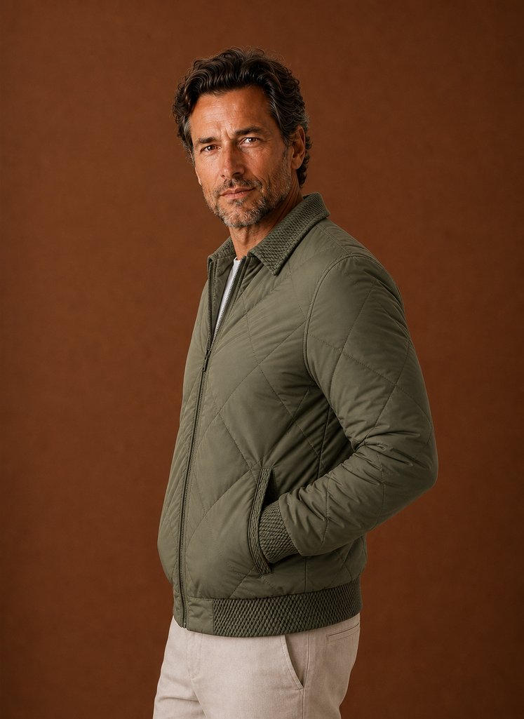 Tristan | Men's Quilted Bomber Zip-Up Casual Jacket