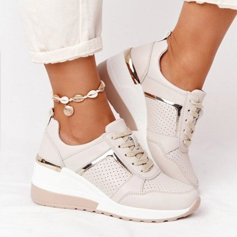Marlowyx | Women's Wedge Lace-Up Comfort Sneaker