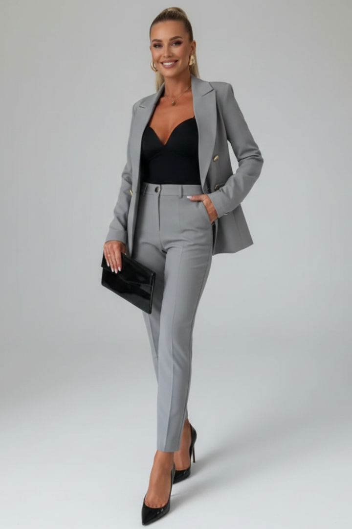 Cecily | Women's Double Breasted Tailored Straight Leg Suit Set