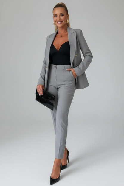 Cecily | Women's Double Breasted Tailored Straight Leg Suit Set