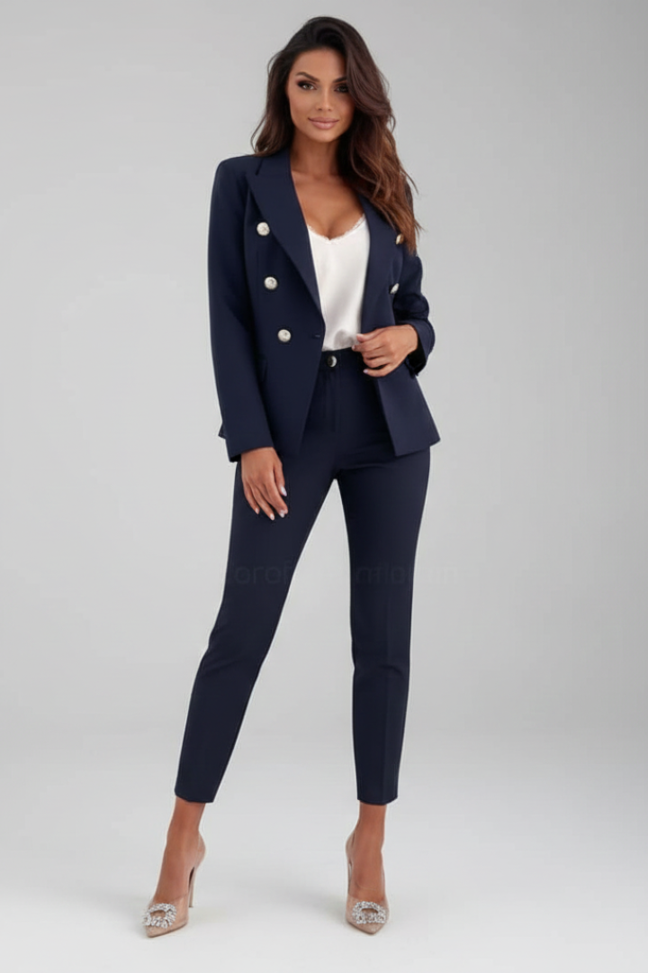 Cecily | Women's Double Breasted Tailored Straight Leg Suit Set