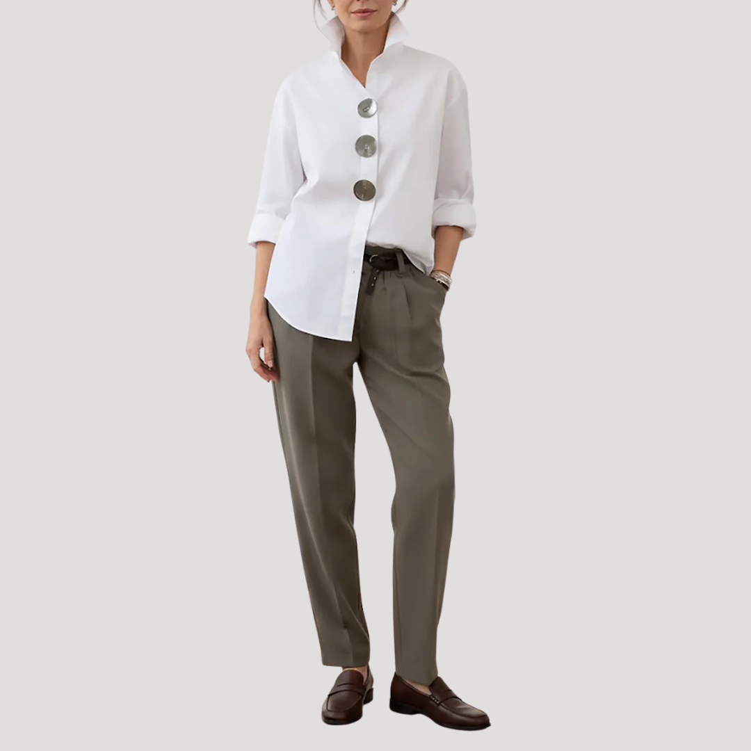 Sabine | Women's Collared Relaxed Fit Button Down Shirt
