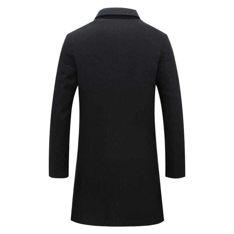 Thorne | Men's Winter Long Overcoat Notch Lapel Wool Blend Coat
