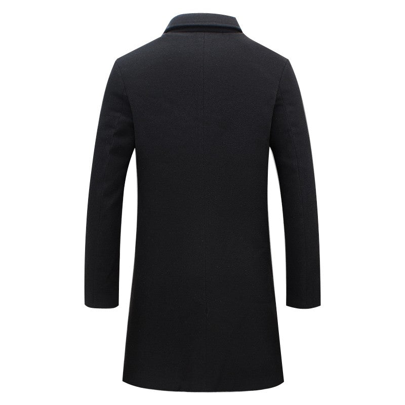 Thorne | Men's Winter Long Overcoat Notch Lapel Wool Blend Coat