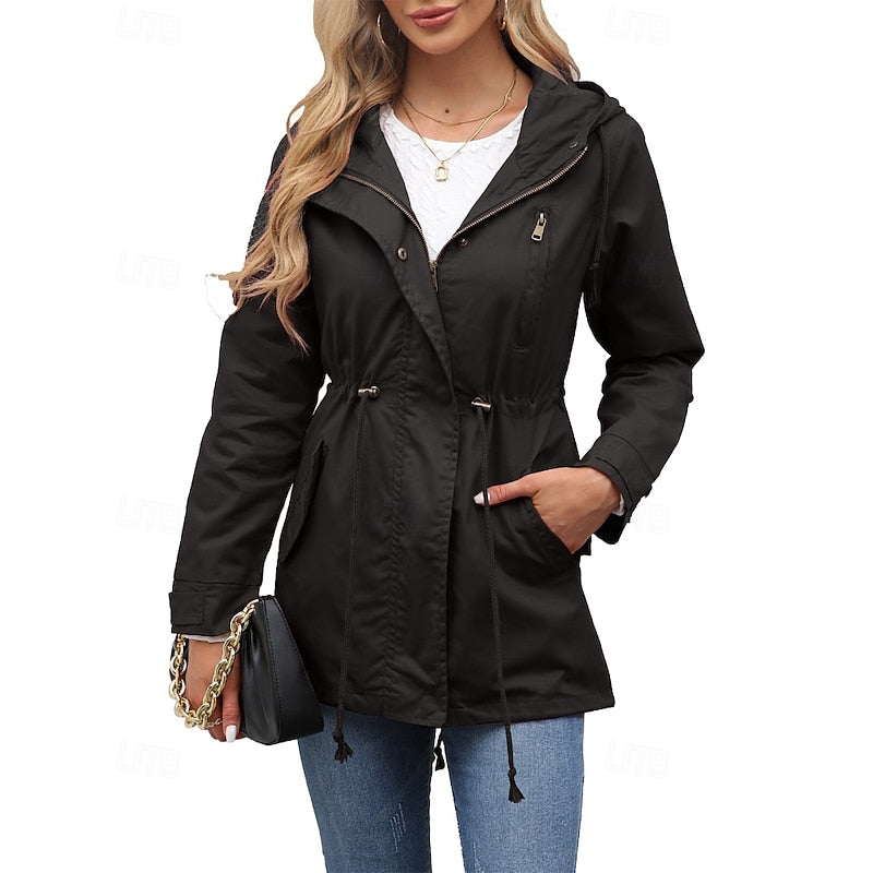 Maren | Women's Hooded Utility Drawstring Anorak Coat