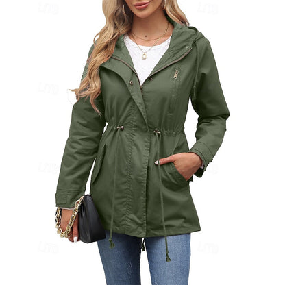 Maren | Women's Hooded Utility Drawstring Anorak Coat