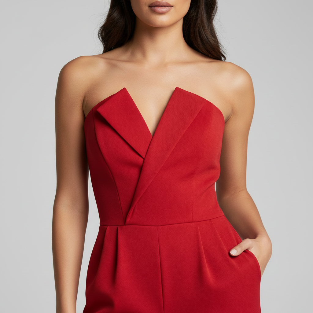 Seren | Women's Strapless Wide-Leg Wedding Guest Jumpsuit
