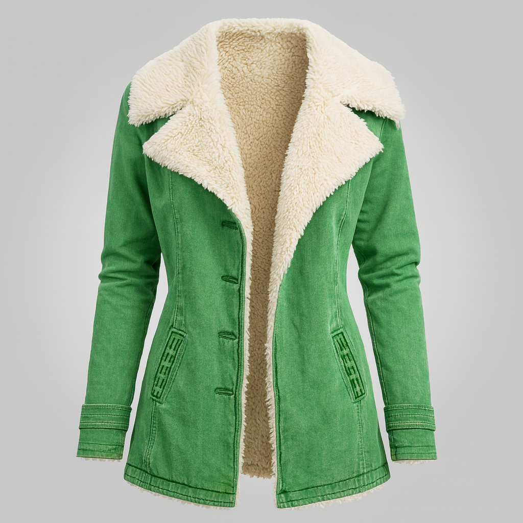 Marlowyx | Women's Sherpa Collar Faux Fur Button Front Jacket