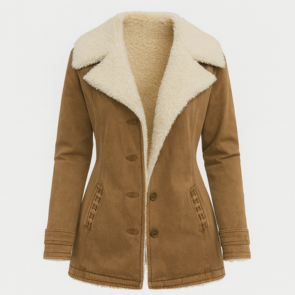 Marlowyx | Women's Sherpa Collar Faux Fur Button Front Jacket