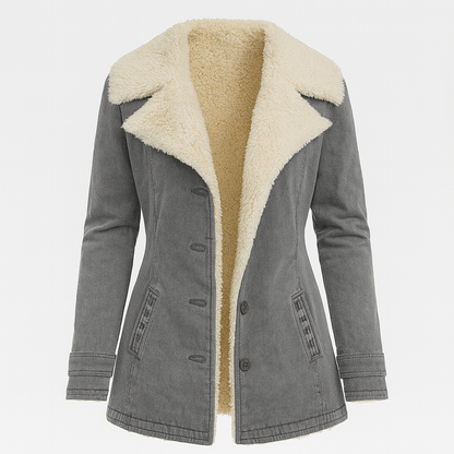Marlowyx | Women's Sherpa Collar Faux Fur Button Front Jacket