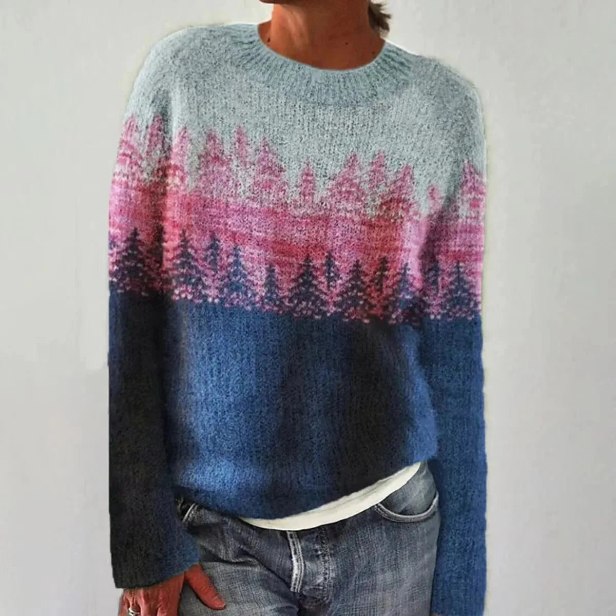 Carola | Women's Fair Isle Scandinavian Knit Boat Neck Sweater