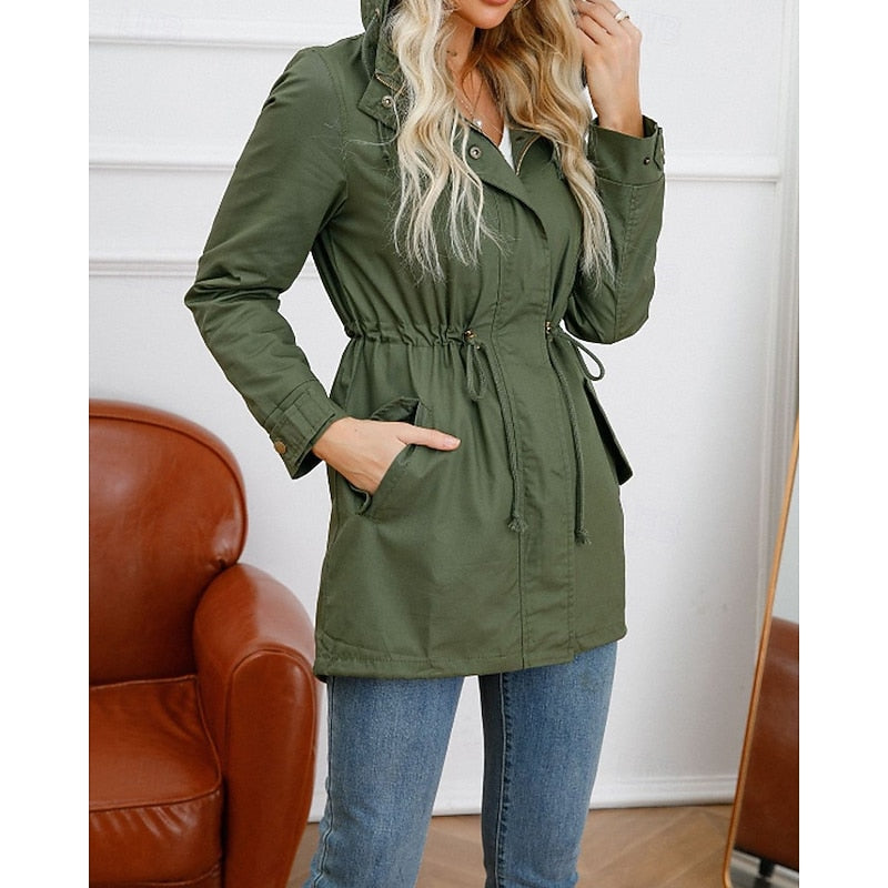 Maren | Women's Hooded Utility Drawstring Anorak Coat