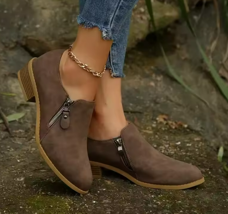 Marguerite | Women's Zip-Up Faux Suede Ankle Shoe