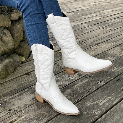 Peyton | Women's Metallic Western Embroidered Cowboy Boot