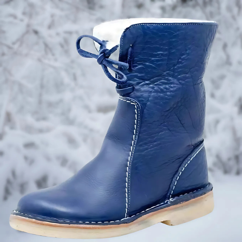 Freydis | Women's Lace-Up Leather Mid-Calf Winter Boot