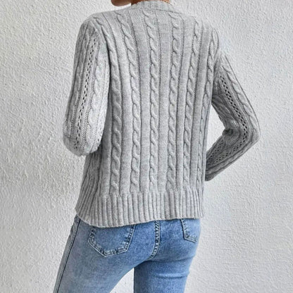 Seraphine | Women's Cable Knit Button-Front Cropped Cardigan Sweater