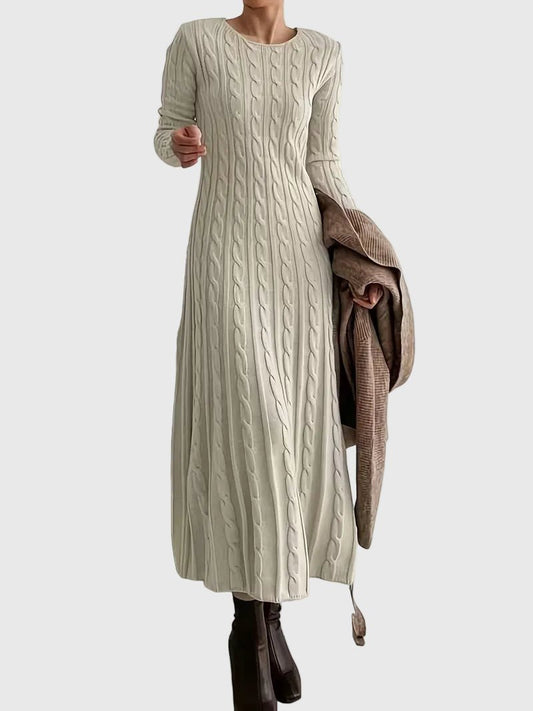 Lily | Women's Cable-Knit Long-Sleeve Sweater Maxi Dress