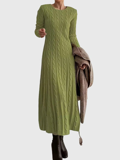 Lily | Women's Cable-Knit Long-Sleeve Sweater Maxi Dress