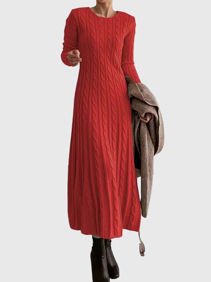 Lily | Women's Cable-Knit Long-Sleeve Sweater Maxi Dress