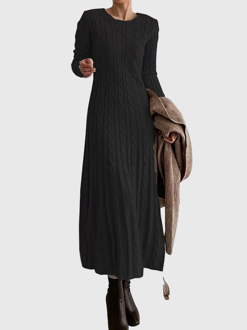 Lily | Women's Cable-Knit Long-Sleeve Sweater Maxi Dress