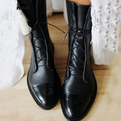Leona | Women's Classic Leather Lace-Up Ankle Boot